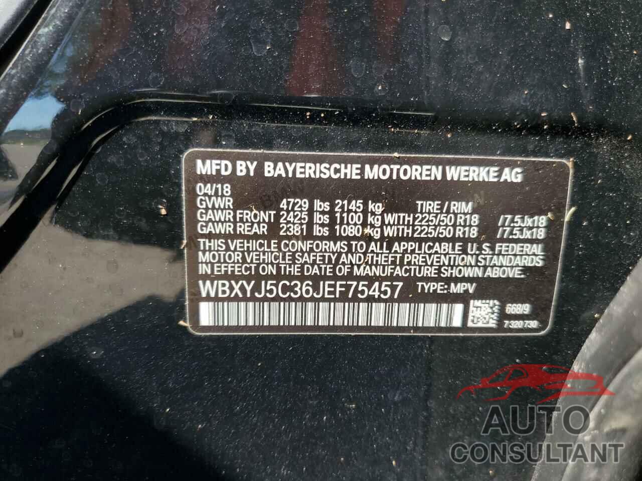 BMW X2 2018 - WBXYJ5C36JEF75457