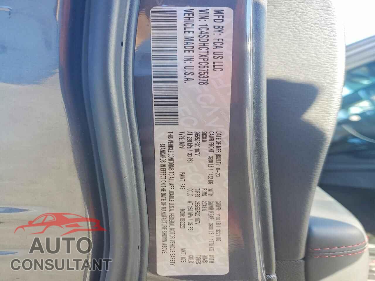 DODGE DURANGO 2023 - 1C4SDHCTXPC675378