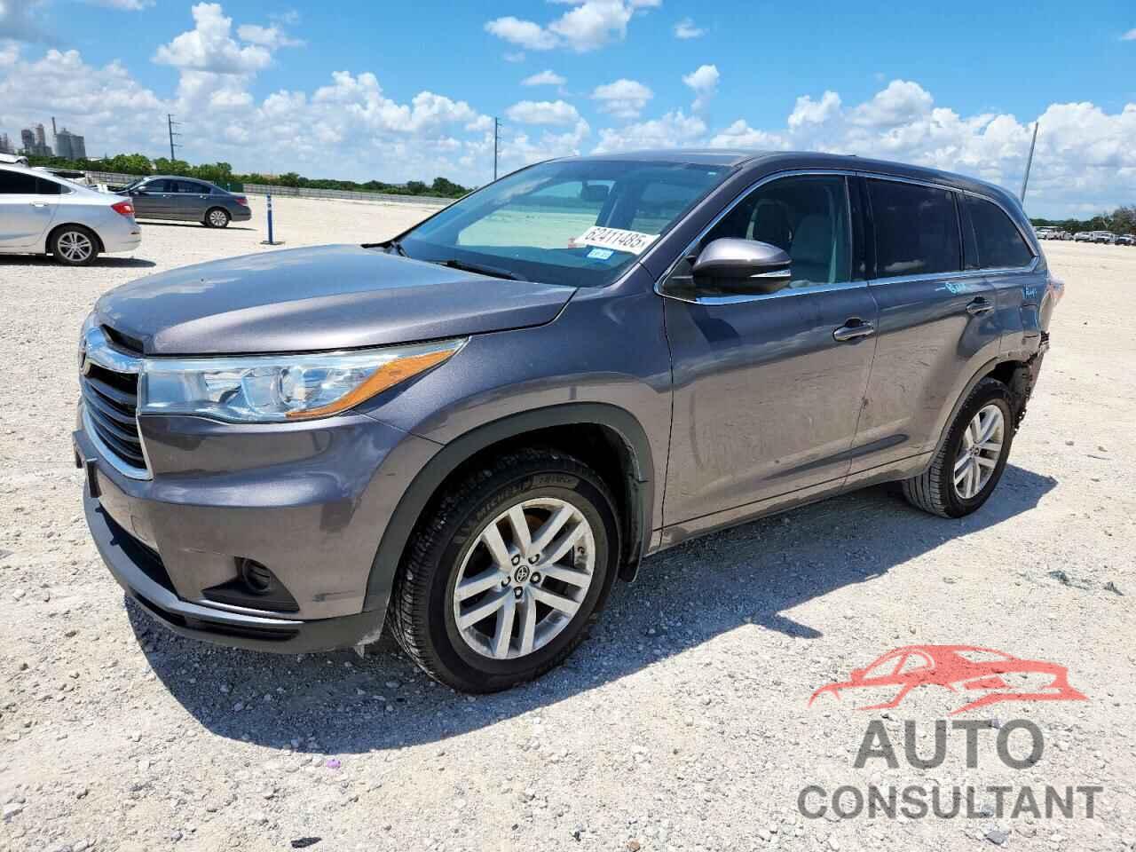 TOYOTA HIGHLANDER 2016 - 5TDBKRFH3GS245029