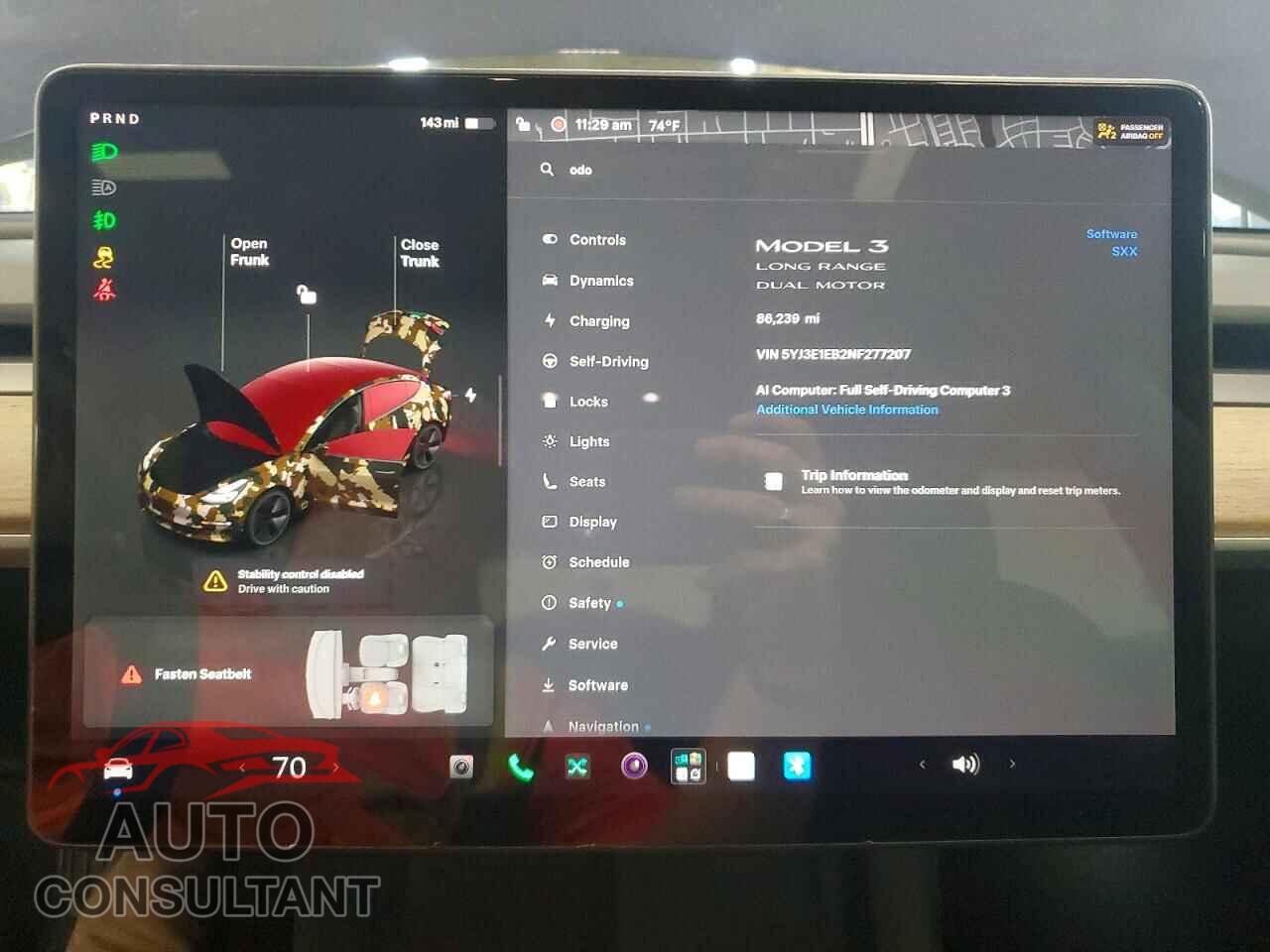 TESLA MODEL 3 2022 - 5YJ3E1EB2NF277207