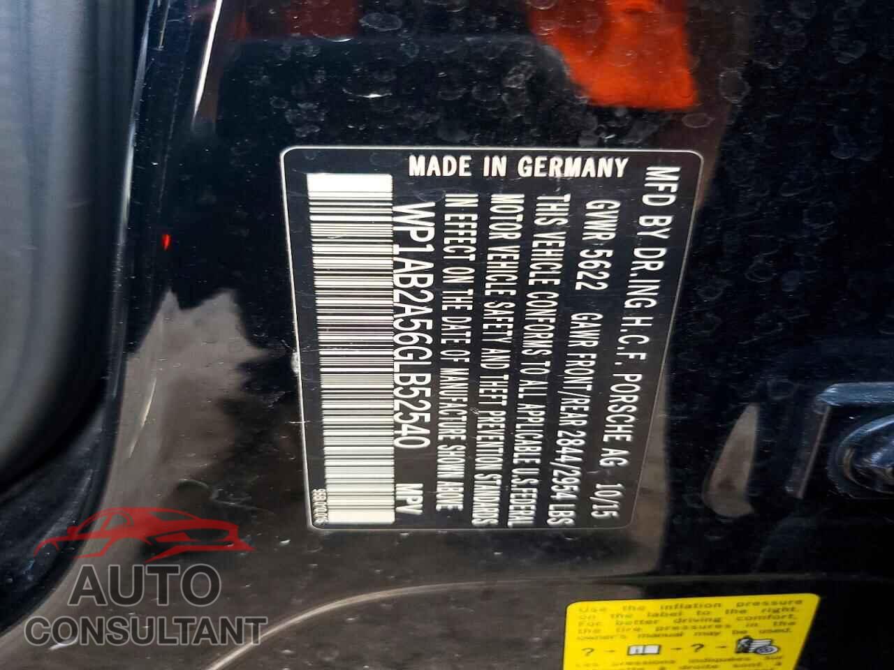 PORSCHE MACAN 2016 - WP1AB2A56GLB52540