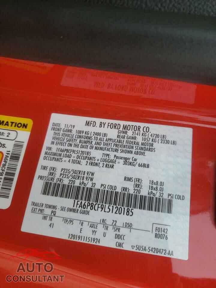 FORD MUSTANG 2020 - 1FA6P8CF9L5120185