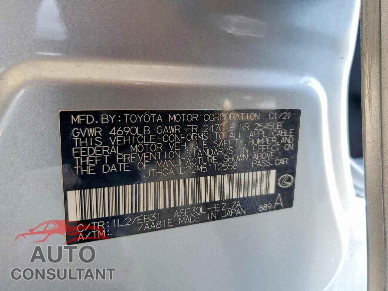 LEXUS IS 2021 - JTHCA1D22M5112558