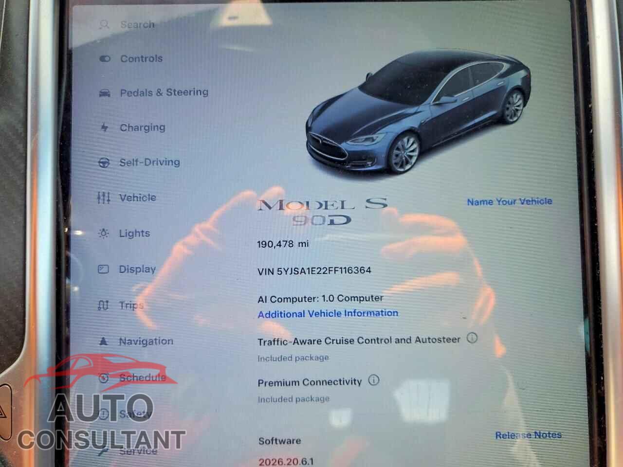TESLA MODEL S 2015 - 5YJSA1E22FF116364