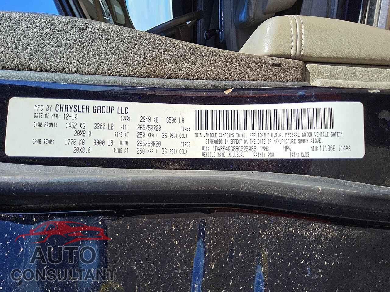 DODGE DURANGO 2011 - 1D4RE4GG8BC525069