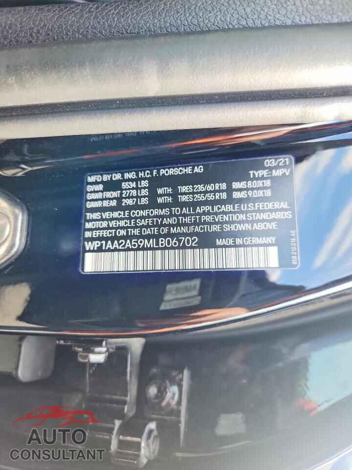 PORSCHE MACAN 2021 - WP1AA2A59MLB06702