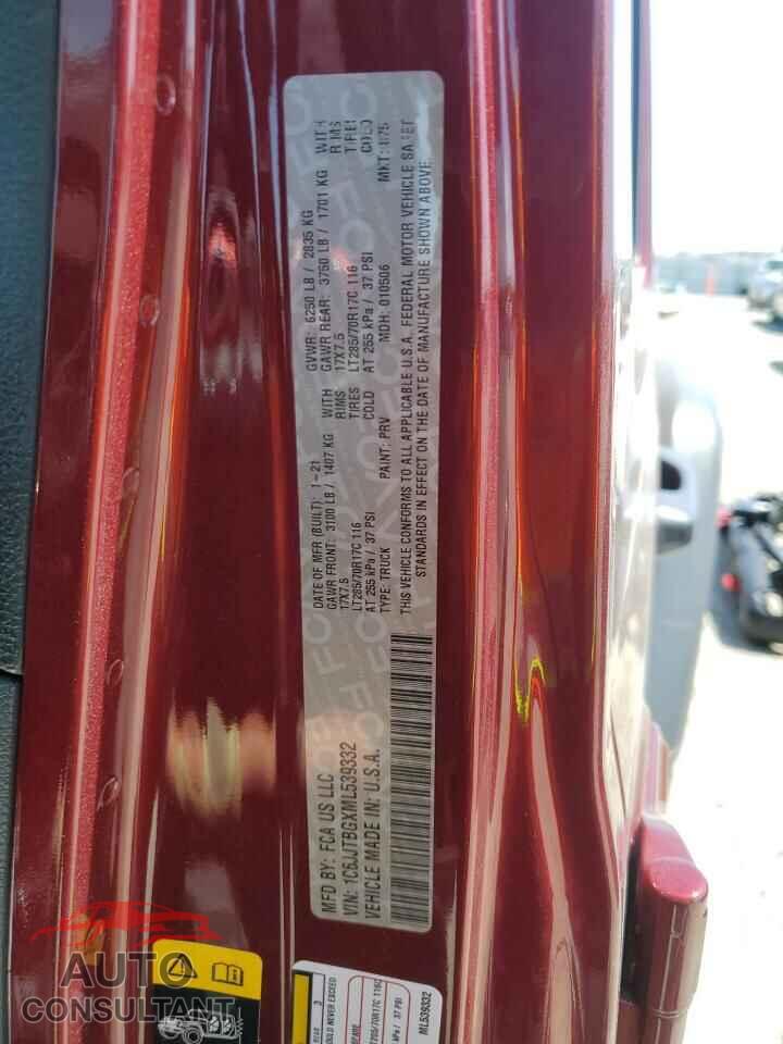 JEEP GLADIATOR 2021 - 1C6JJTBGXML539332