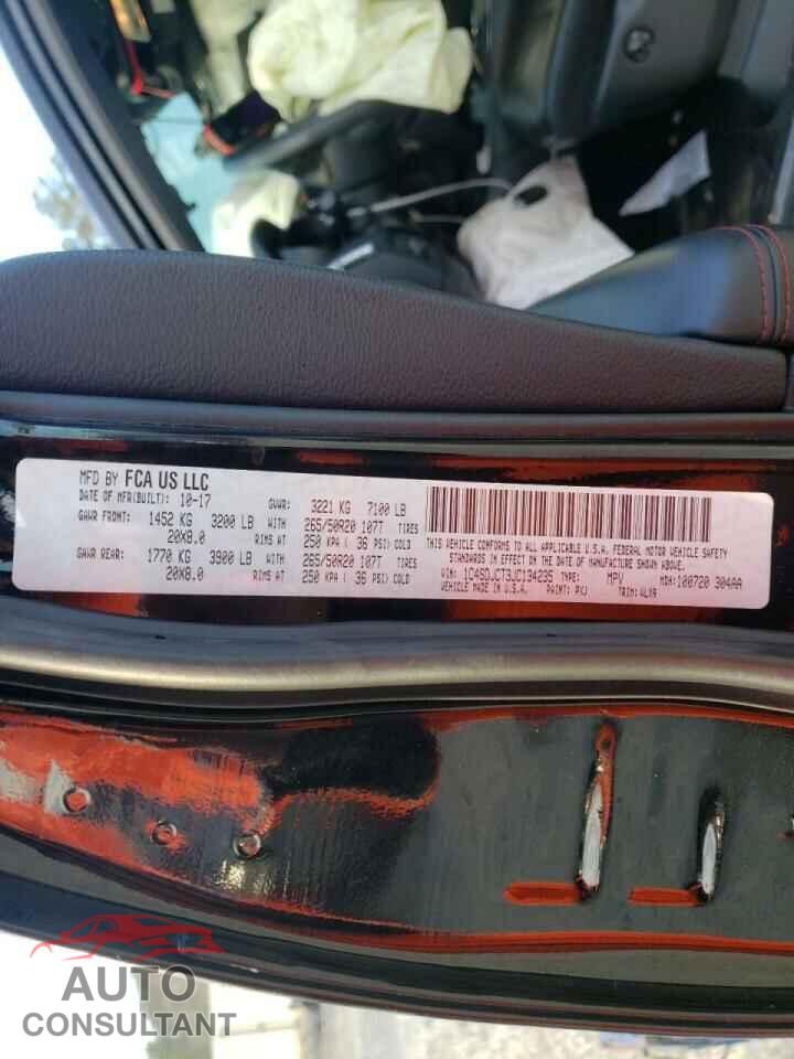 DODGE DURANGO 2018 - 1C4SDJCT3JC134235