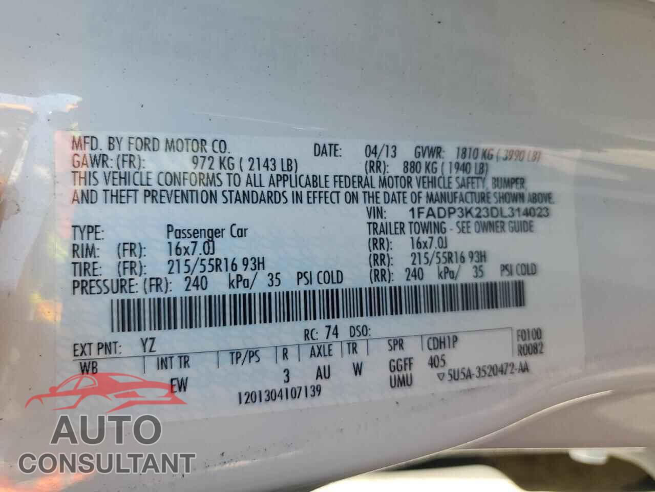 FORD FOCUS 2013 - 1FADP3K23DL314023