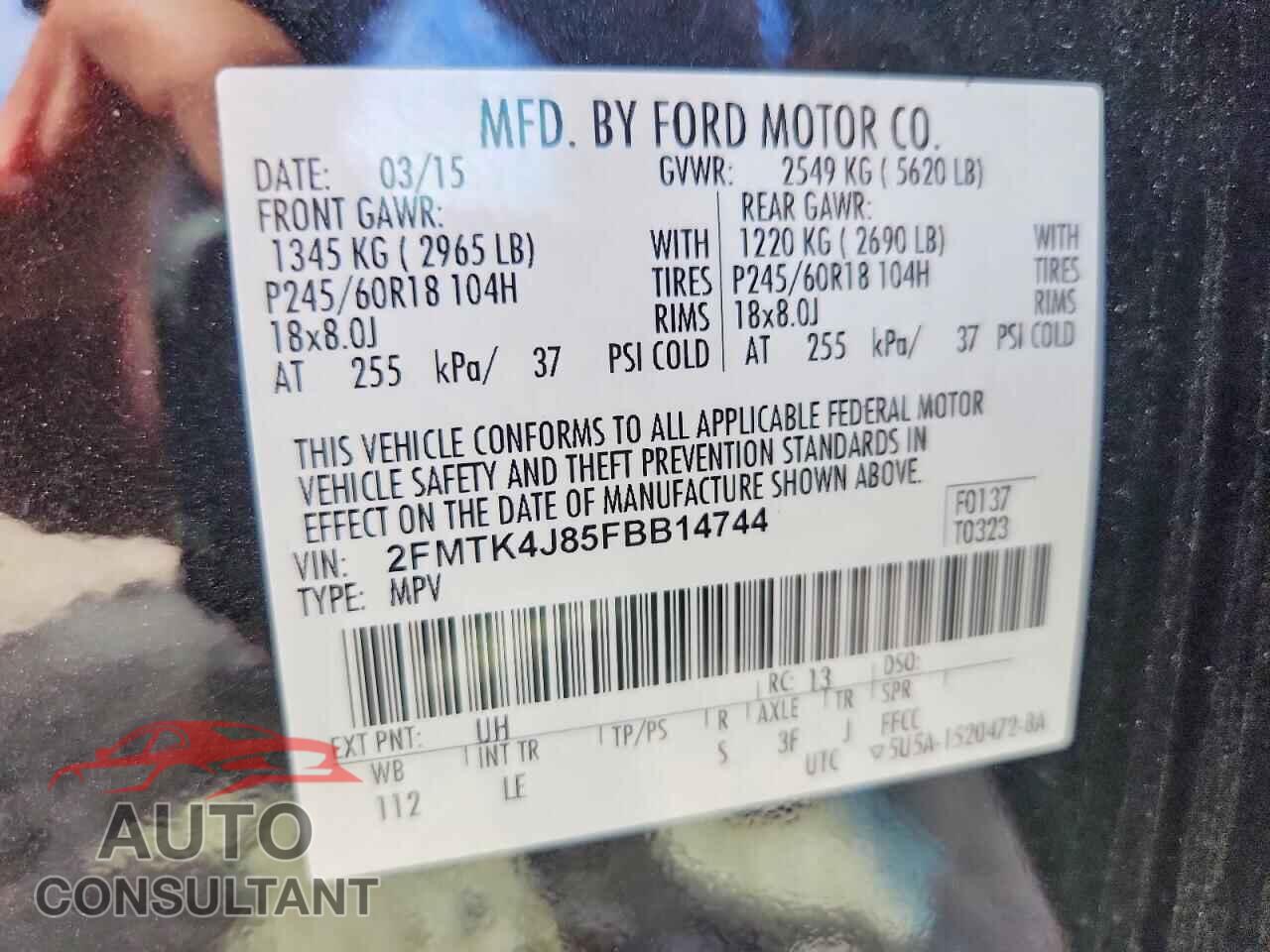 FORD EDGE 2015 - 2FMTK4J85FBB14744