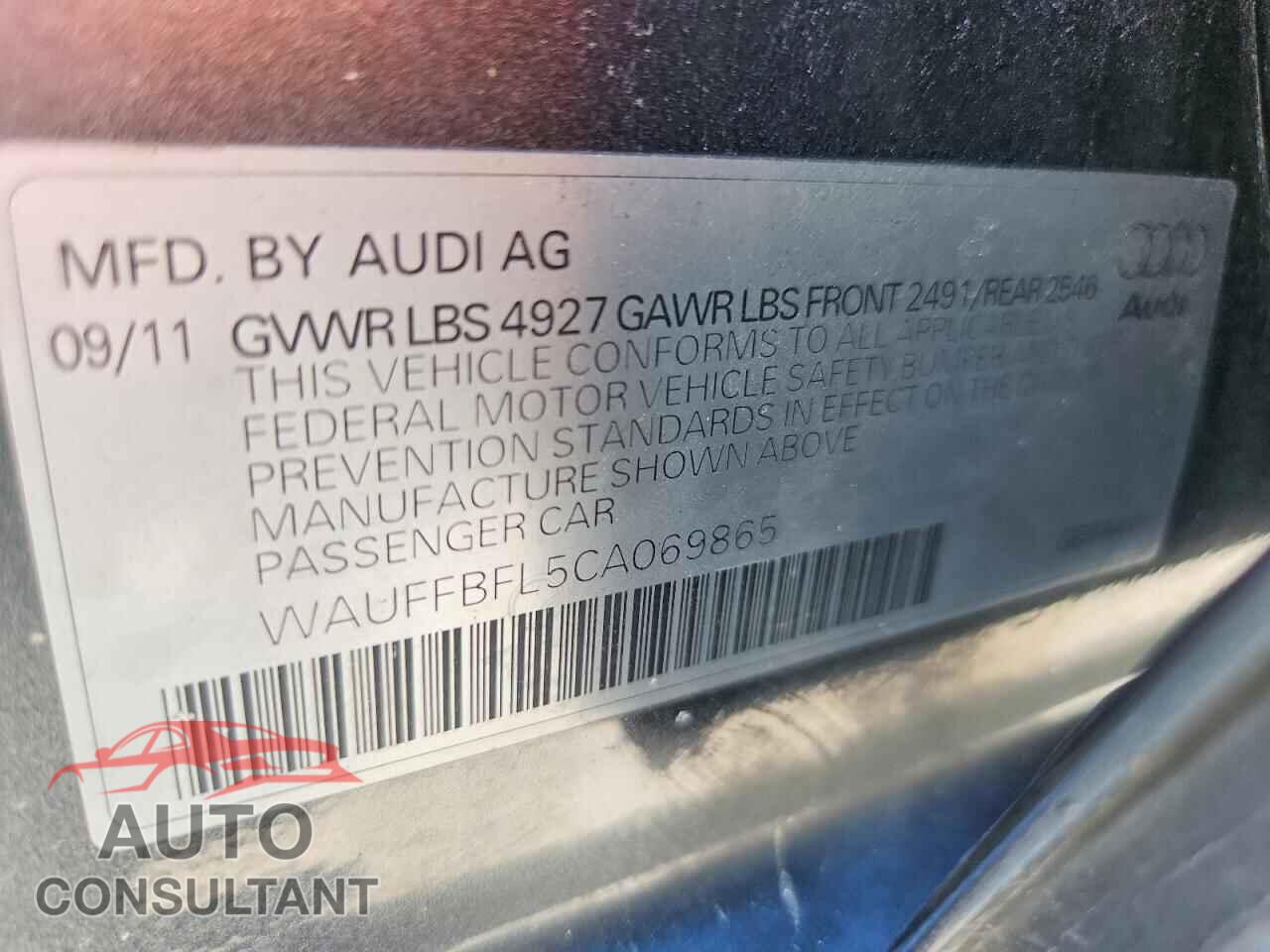 AUDI A4 2012 - WAUFFBFL5CA069865