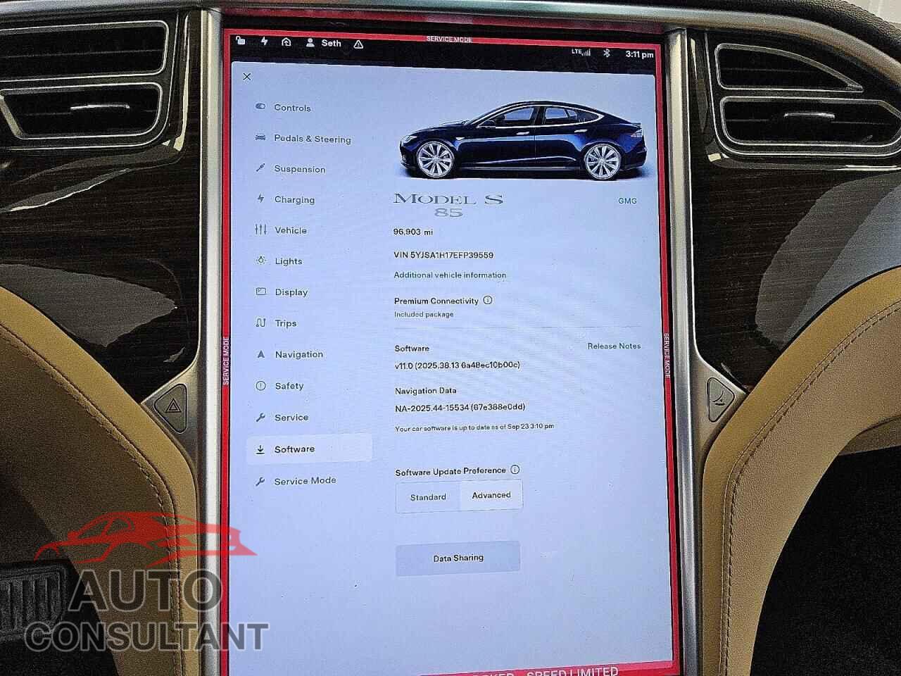 TESLA MODEL S 2014 - 5YJSA1H17EFP39559