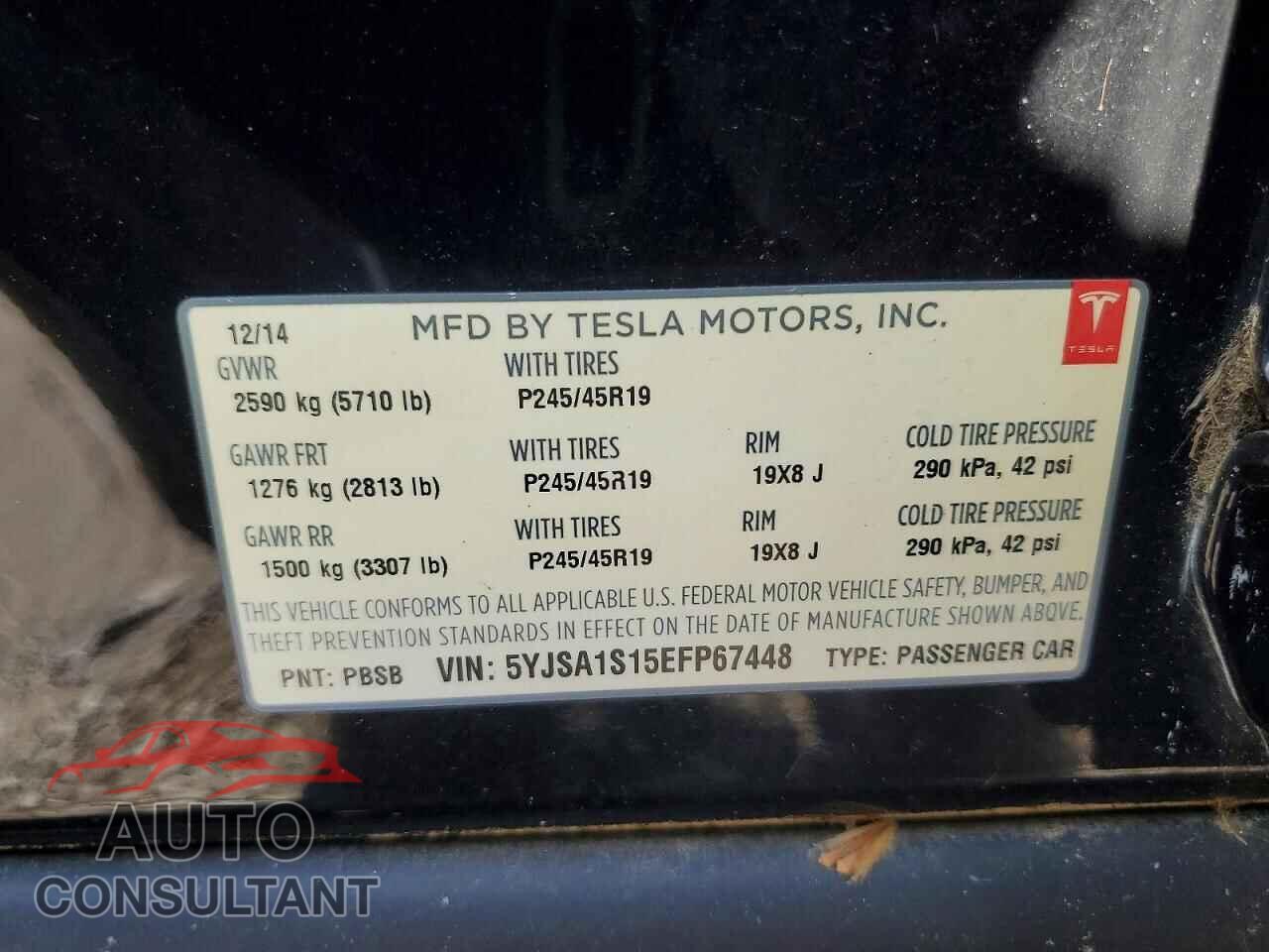 TESLA MODEL S 2014 - 5YJSA1S15EFP67448