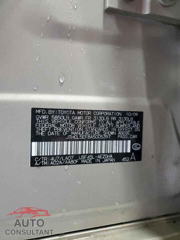 LEXUS LS460 2010 - JTHCL5EF8A5005397