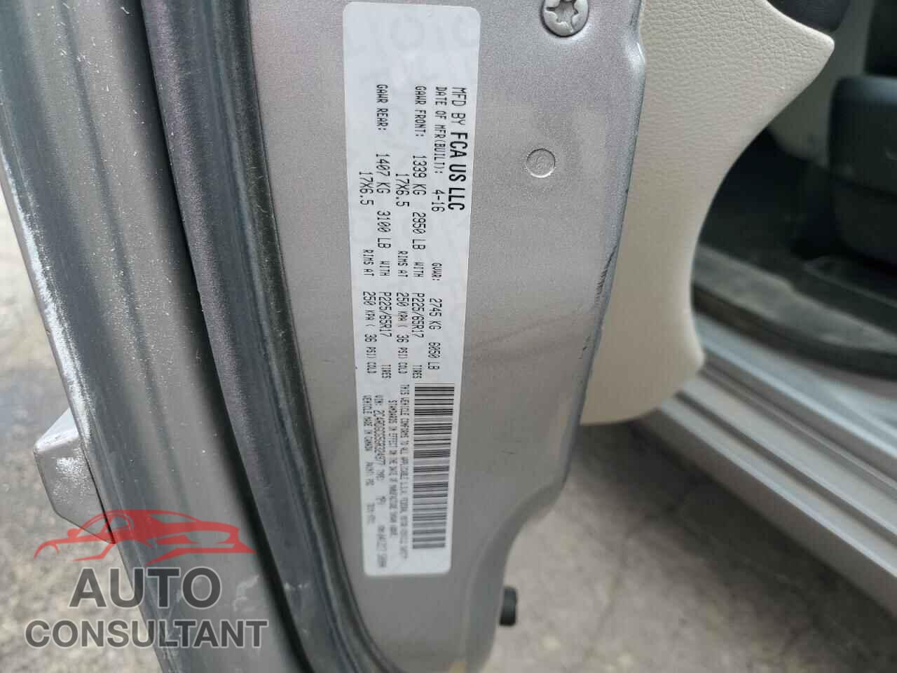 DODGE CARAVAN 2016 - 2C4RDGCG5GR324977