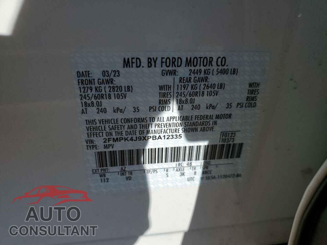 FORD EDGE 2023 - 2FMPK4J9XPBA12335