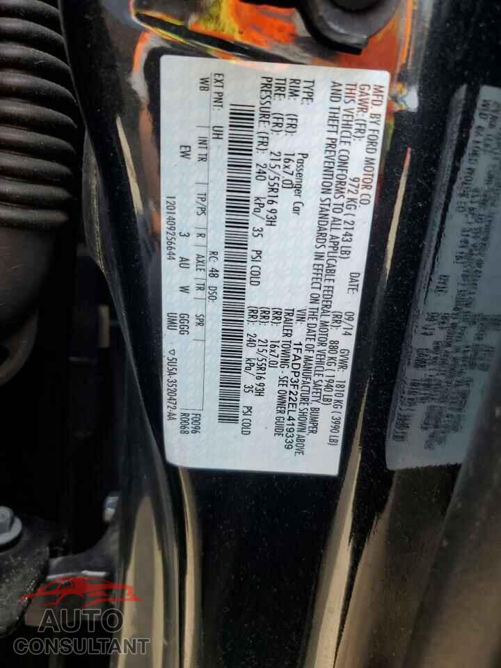 FORD FOCUS 2014 - 1FADP3F22EL419339