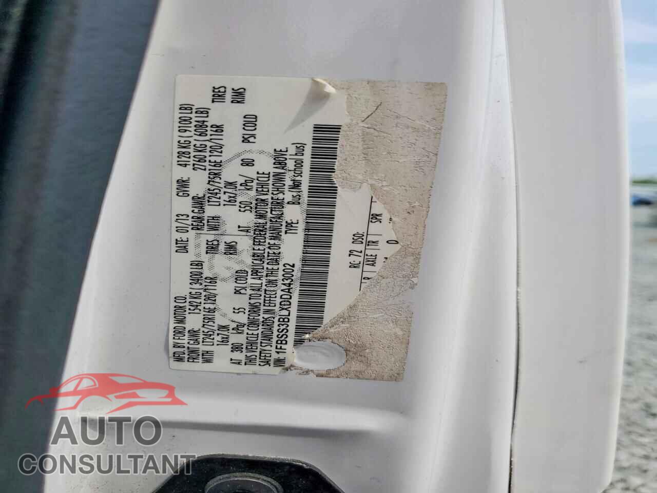 FORD ECONOLINE 2013 - 1FBSS3BLXDDA43002