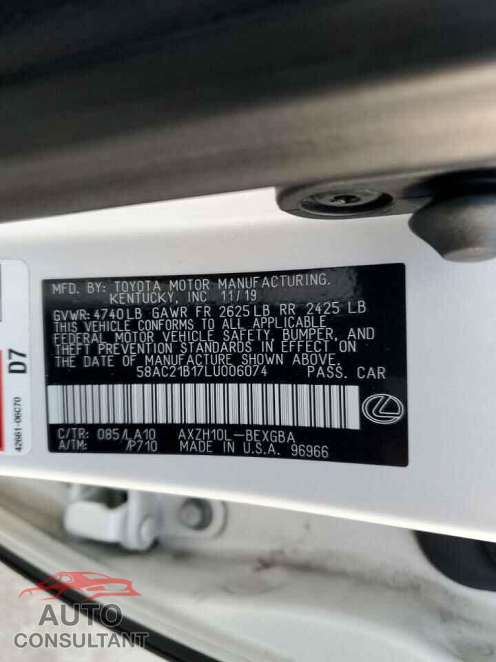 LEXUS ES300 2020 - 58AC21B17LU006074