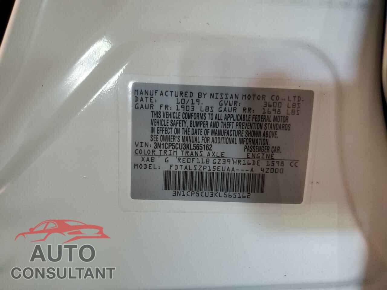 NISSAN KICKS 2019 - 3N1CP5CU3KL565162