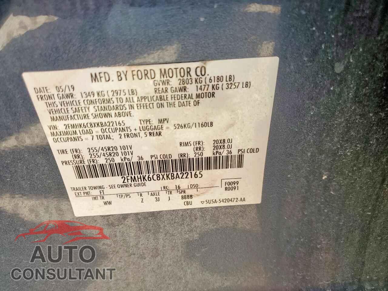 FORD FLEX 2019 - 2FMHK6C8XKBA22165