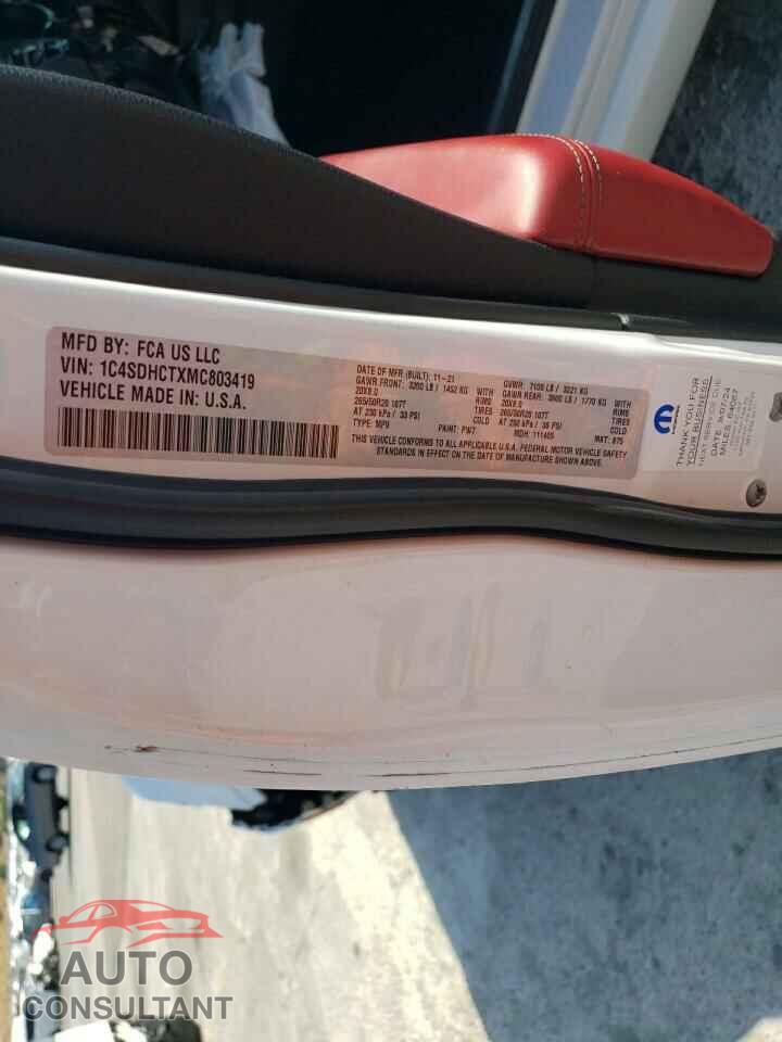DODGE DURANGO 2021 - 1C4SDHCTXMC803419