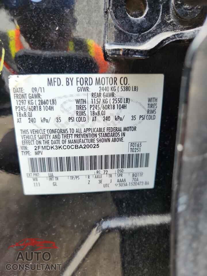 FORD EDGE 2012 - 2FMDK3KC0CBA20025