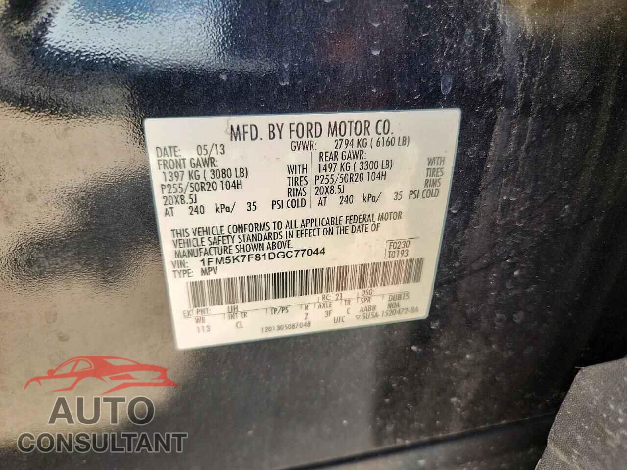FORD EXPLORER 2013 - 1FM5K7F81DGC77044