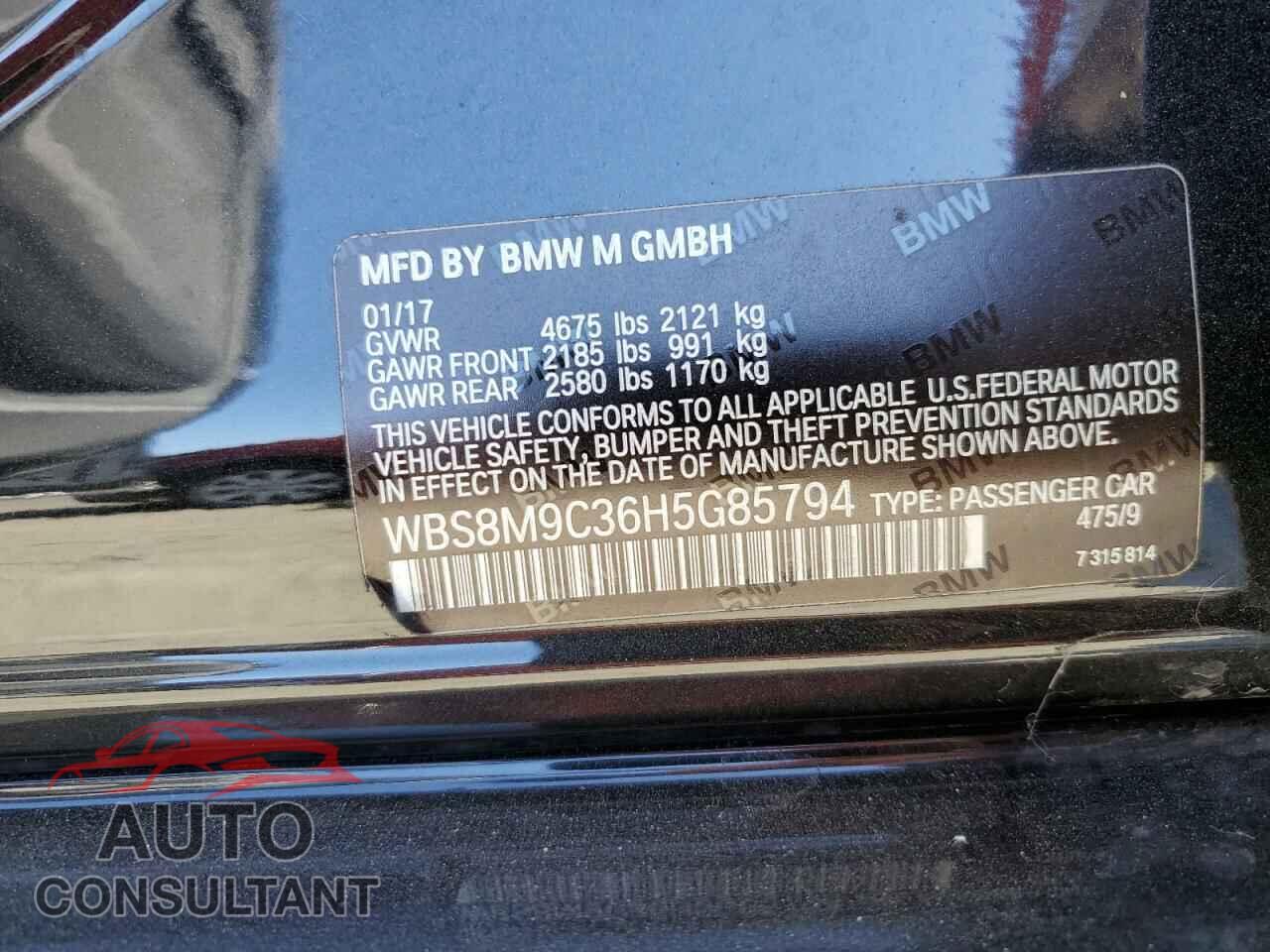 BMW M3 2017 - WBS8M9C36H5G85794