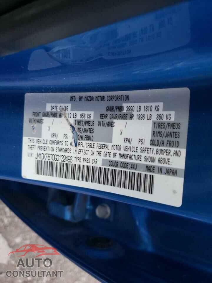 MAZDA CX-3 2016 - JM1DKFB70G0132498