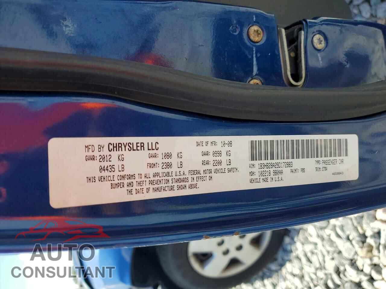 DODGE CALIBER 2009 - 1B3HB28A29D172883