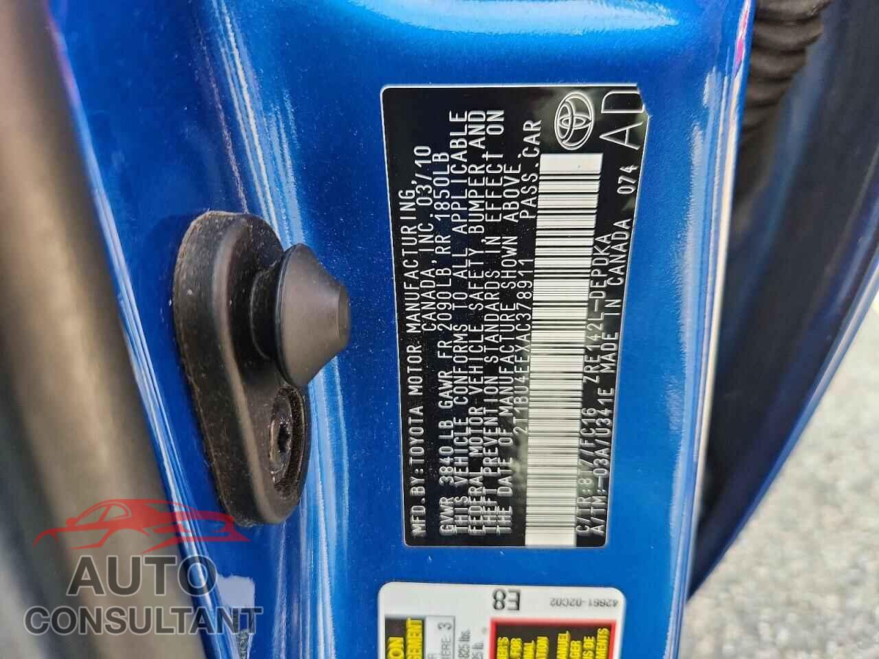 TOYOTA COROLLA 2010 - 2T1BU4EEXAC378911