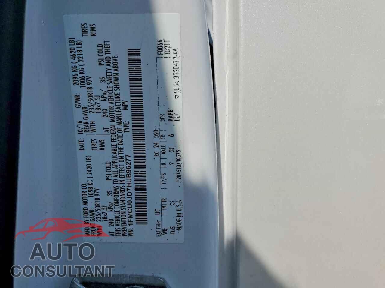 FORD ESCAPE 2017 - 1FMCU0JD7HUB96277