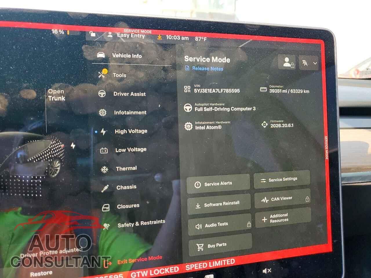 TESLA MODEL 3 2020 - 5YJ3E1EA7LF785595
