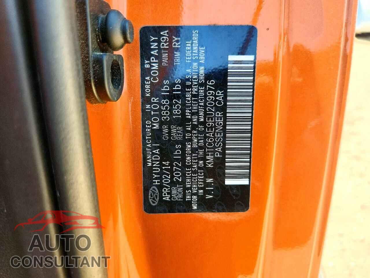 HYUNDAI VELOSTER 2014 - KMHTC6AE9EU209976