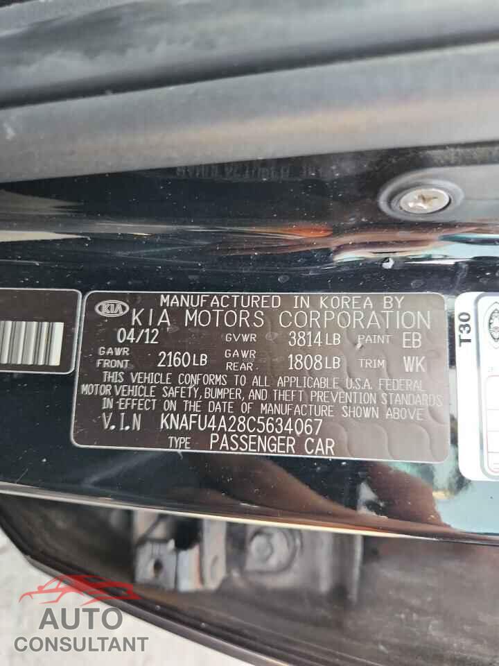 KIA FORTE 2012 - KNAFU4A28C5634067