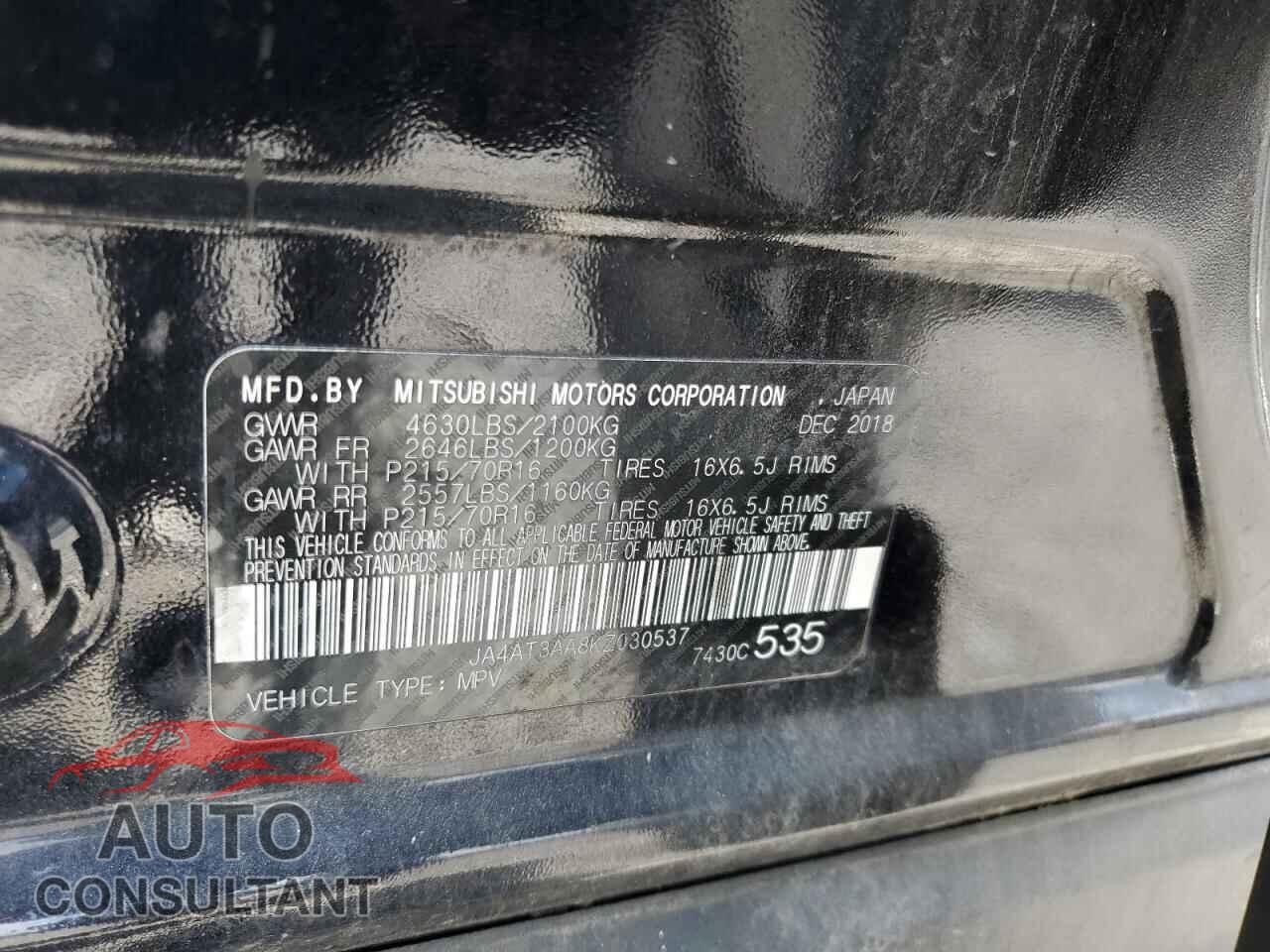 MITSUBISHI ECLIPSE 2019 - JA4AT3AA8KZ030537