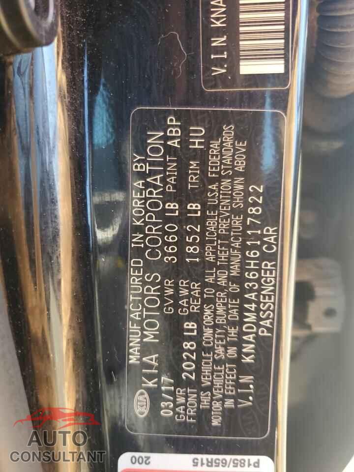 KIA RIO 2017 - KNADM4A36H6117822