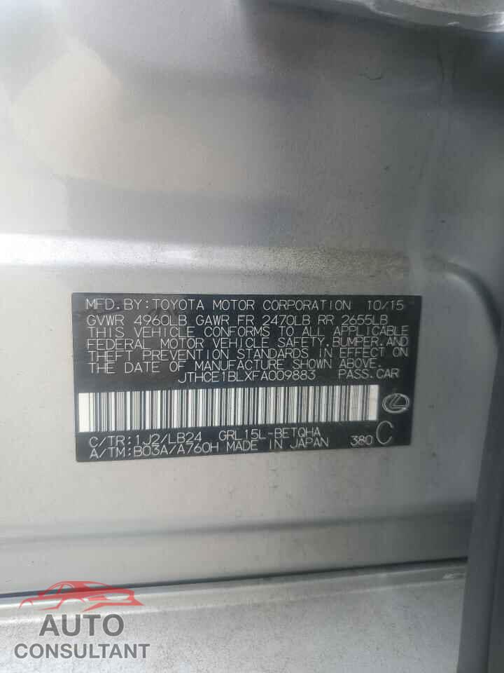 LEXUS GS350 2015 - JTHCE1BLXFA009883