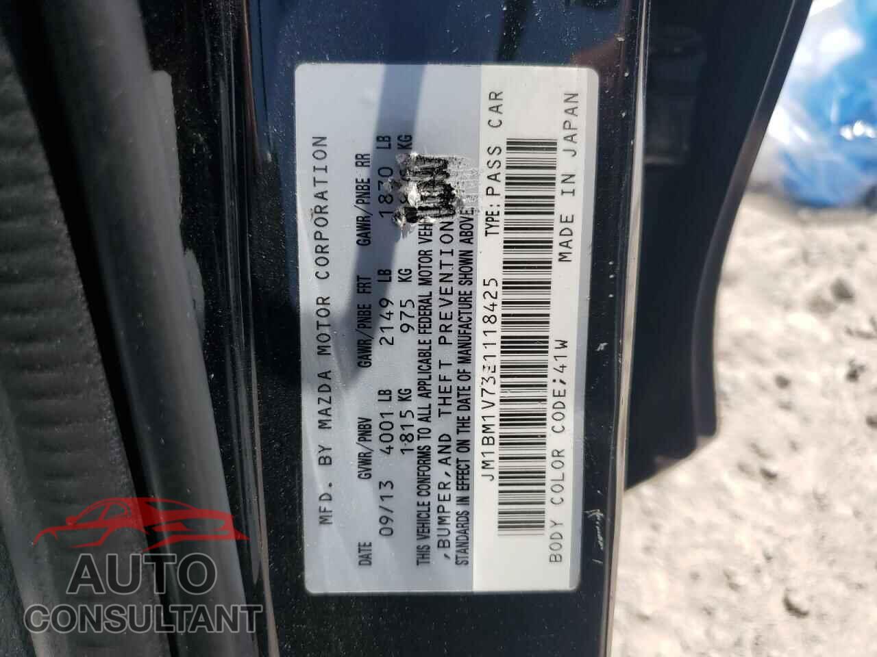 MAZDA 3 2014 - JM1BM1V73E1118425
