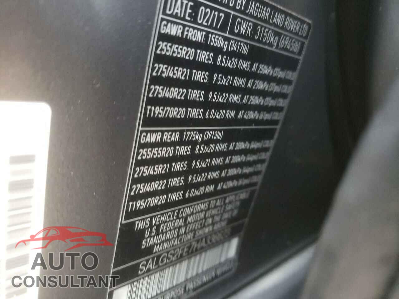 LAND ROVER RANGEROVER 2017 - SALGS2FE7HA336623