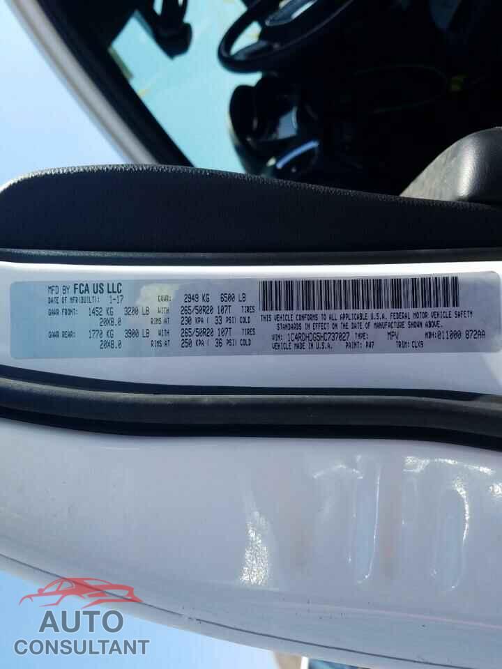 DODGE DURANGO 2017 - 1C4RDHDG5HC737027