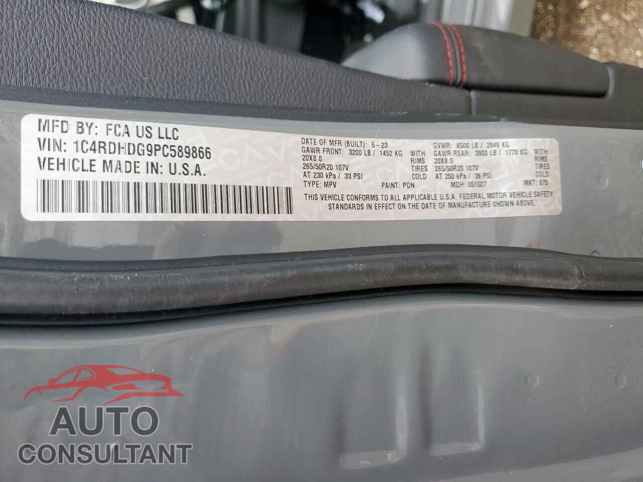 DODGE DURANGO 2023 - 1C4RDHDG9PC589866