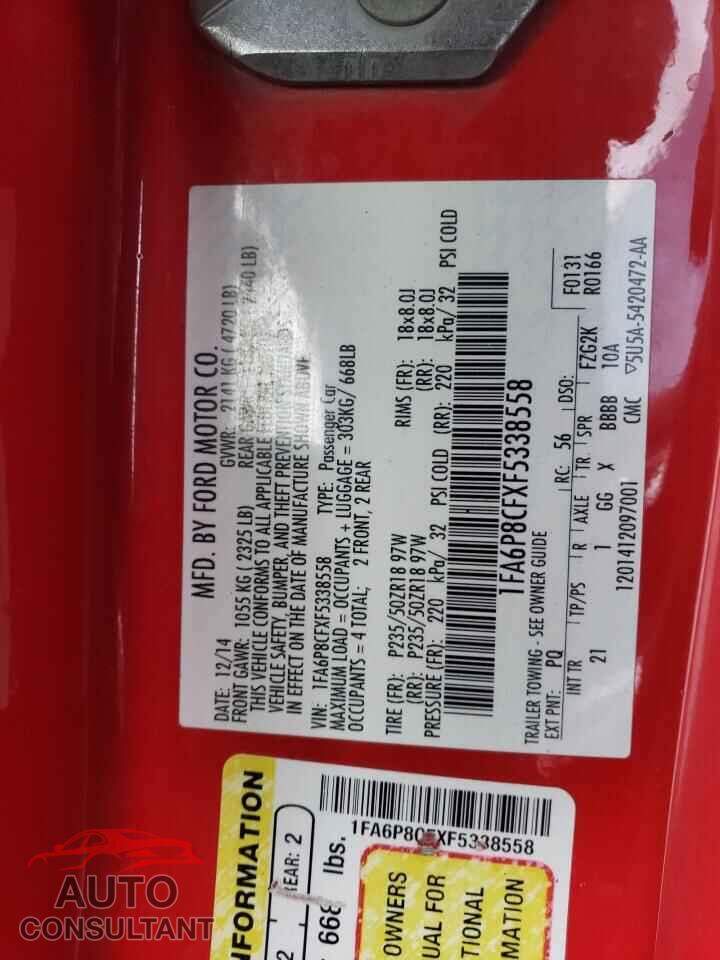 FORD MUSTANG 2015 - 1FA6P8CFXF5338558
