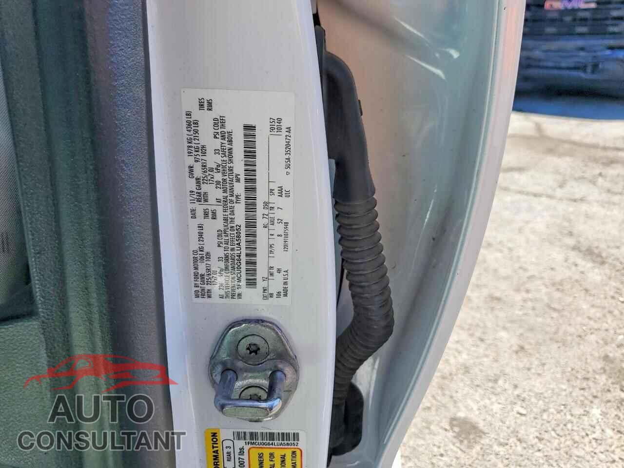 FORD ESCAPE 2020 - 1FMCU0G64LUA58052