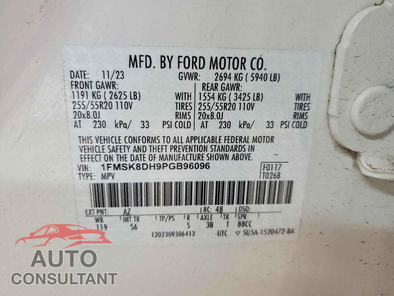 FORD EXPLORER 2023 - 1FMSK8DH9PGB96096