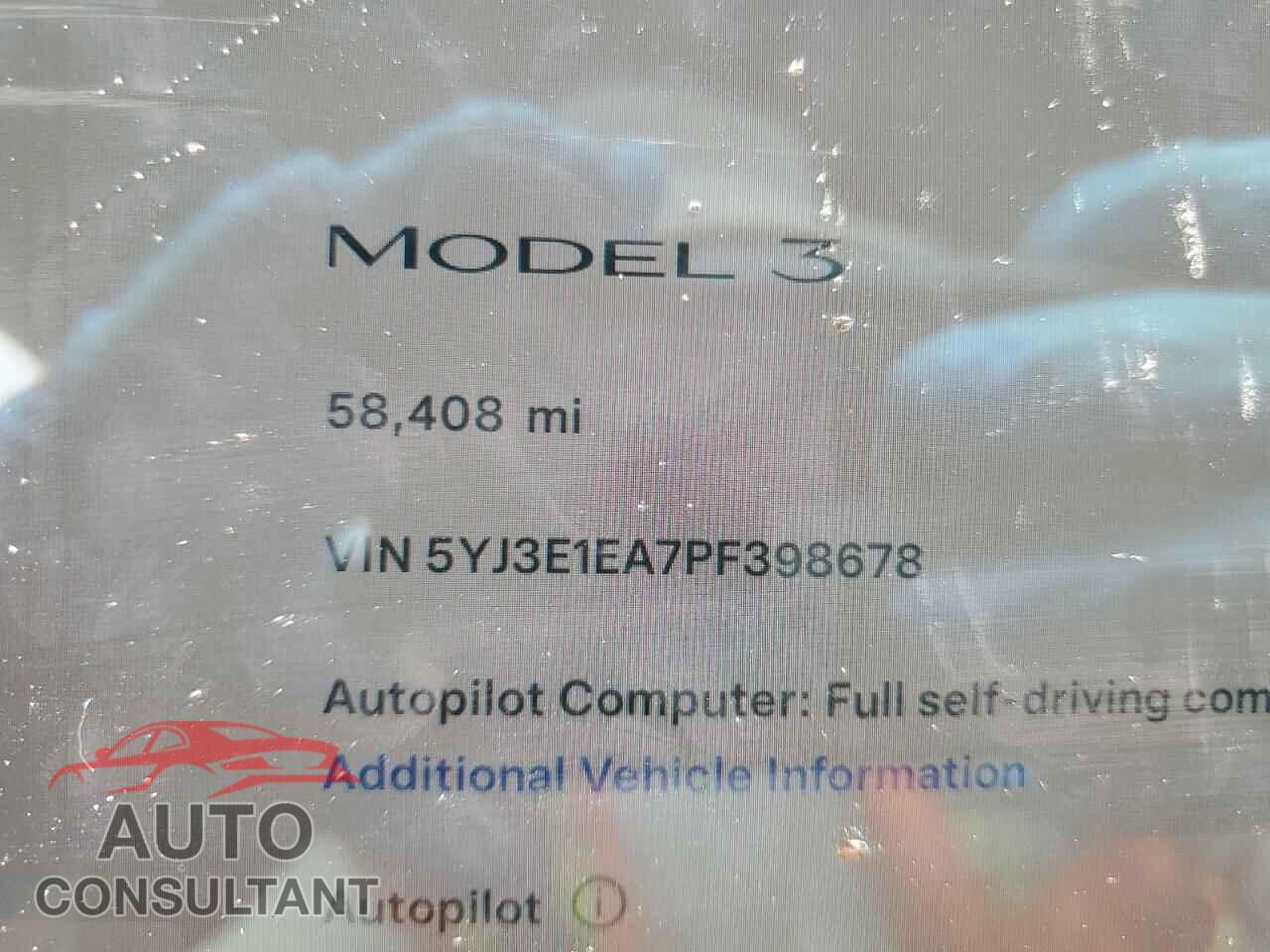 TESLA MODEL 3 2023 - 5YJ3E1EA7PF398678