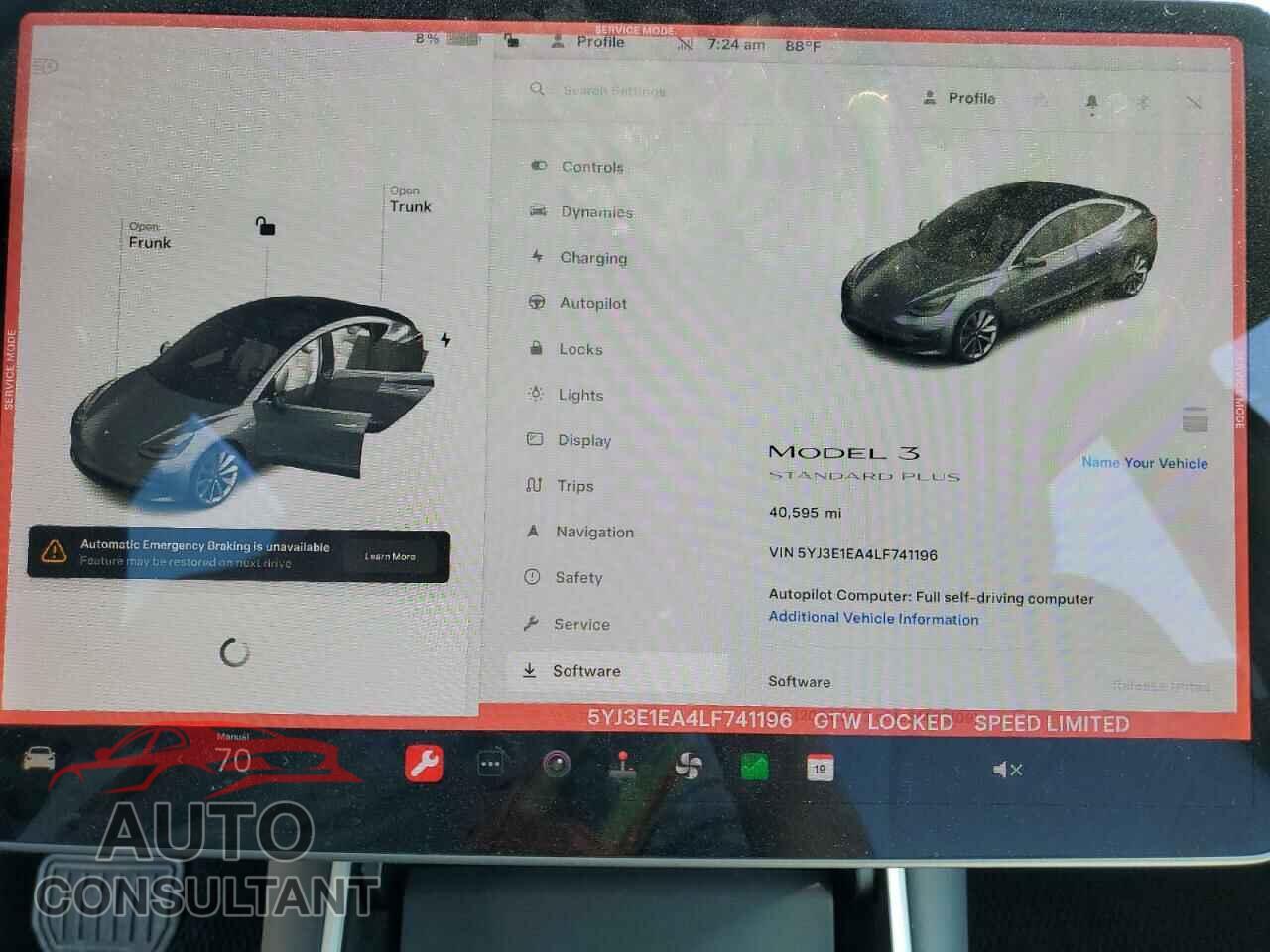 TESLA MODEL 3 2020 - 5YJ3E1EA4LF741196