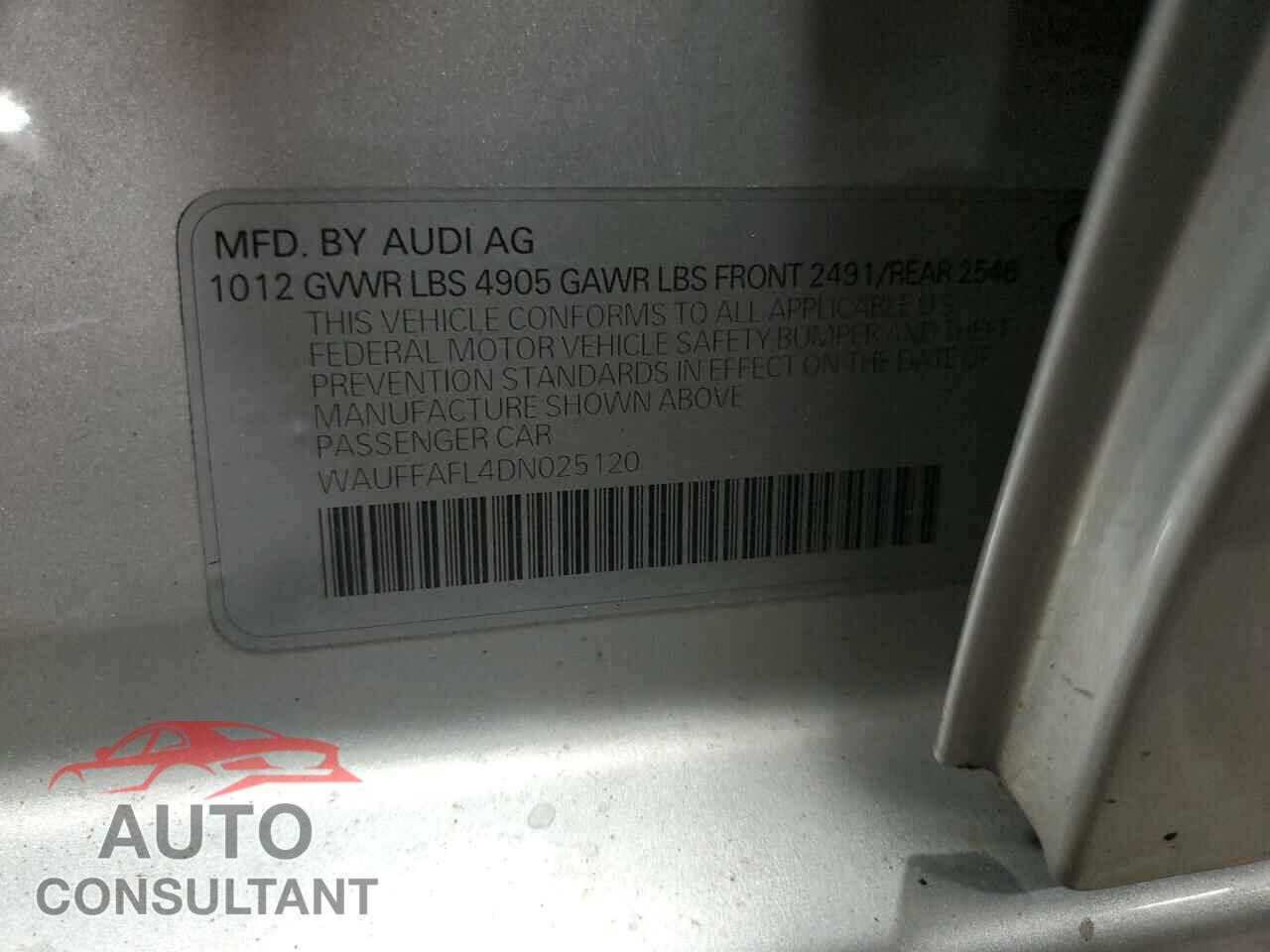 AUDI A4 2013 - WAUFFAFL4DN025120