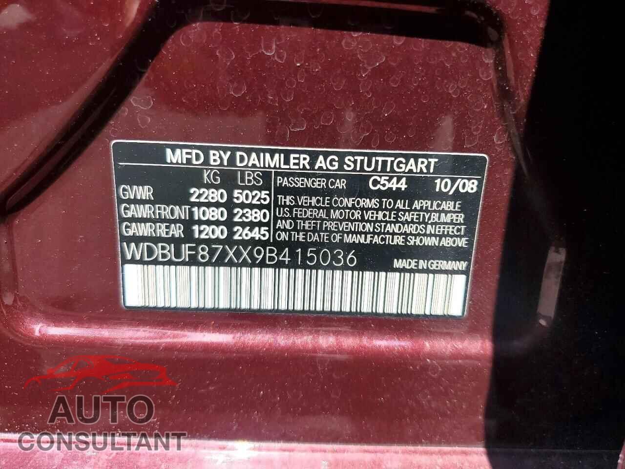 MERCEDES-BENZ E-CLASS 2009 - WDBUF87XX9B415036